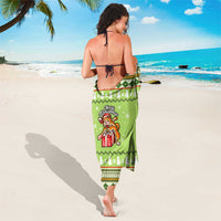 Funny Cat Merry Christmas Sarong Xmas Holiday Patterns - Wonder Print Shop