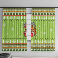 Funny Cat Merry Christmas Window Curtain Xmas Holiday Patterns - Wonder Print Shop