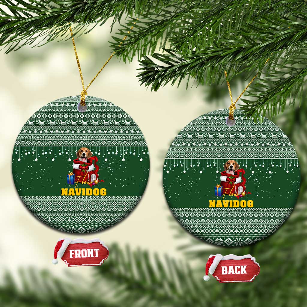 Funny Christmas Gift Beagle Christmas Ceramic Ornament Xmas Holiday Patterns - Wonder Print Shop