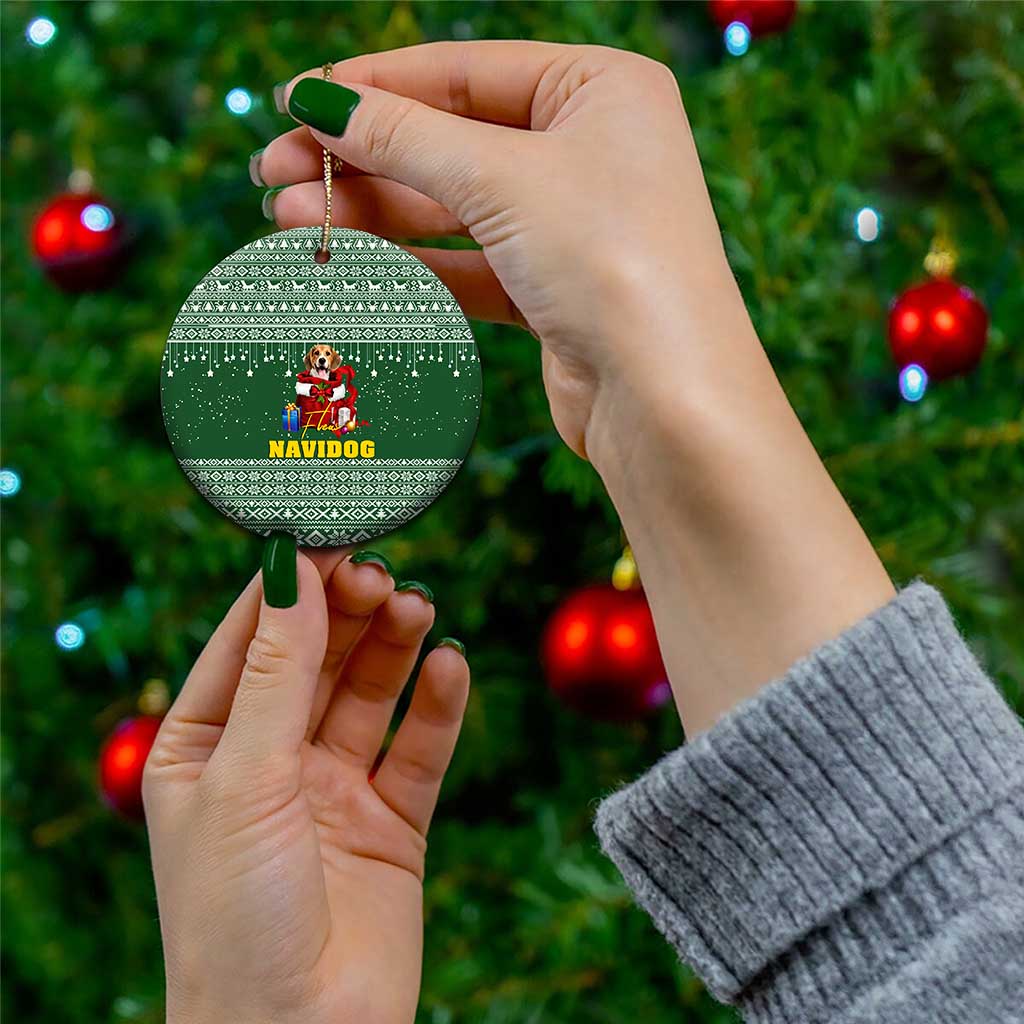 Funny Christmas Gift Beagle Christmas Ceramic Ornament Xmas Holiday Patterns - Wonder Print Shop
