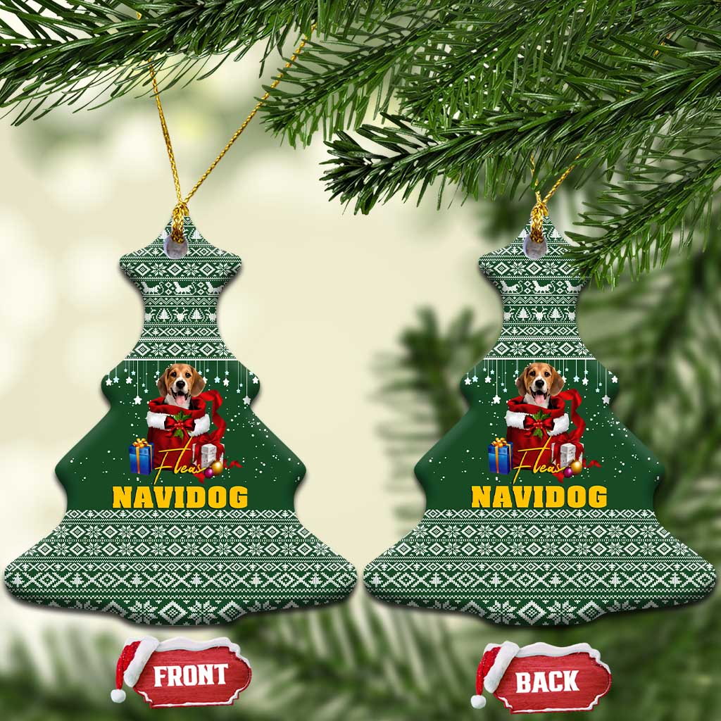 Funny Christmas Gift Beagle Christmas Ceramic Ornament Xmas Holiday Patterns - Wonder Print Shop