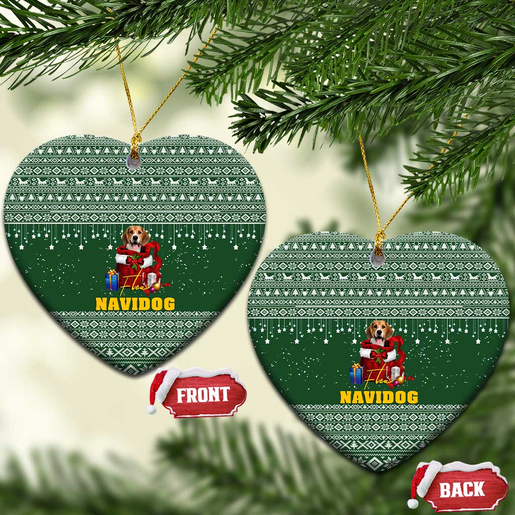Funny Christmas Gift Beagle Christmas Ceramic Ornament Xmas Holiday Patterns - Wonder Print Shop