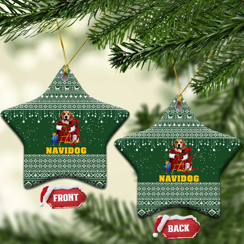 Funny Christmas Gift Beagle Christmas Ceramic Ornament Xmas Holiday Patterns - Wonder Print Shop