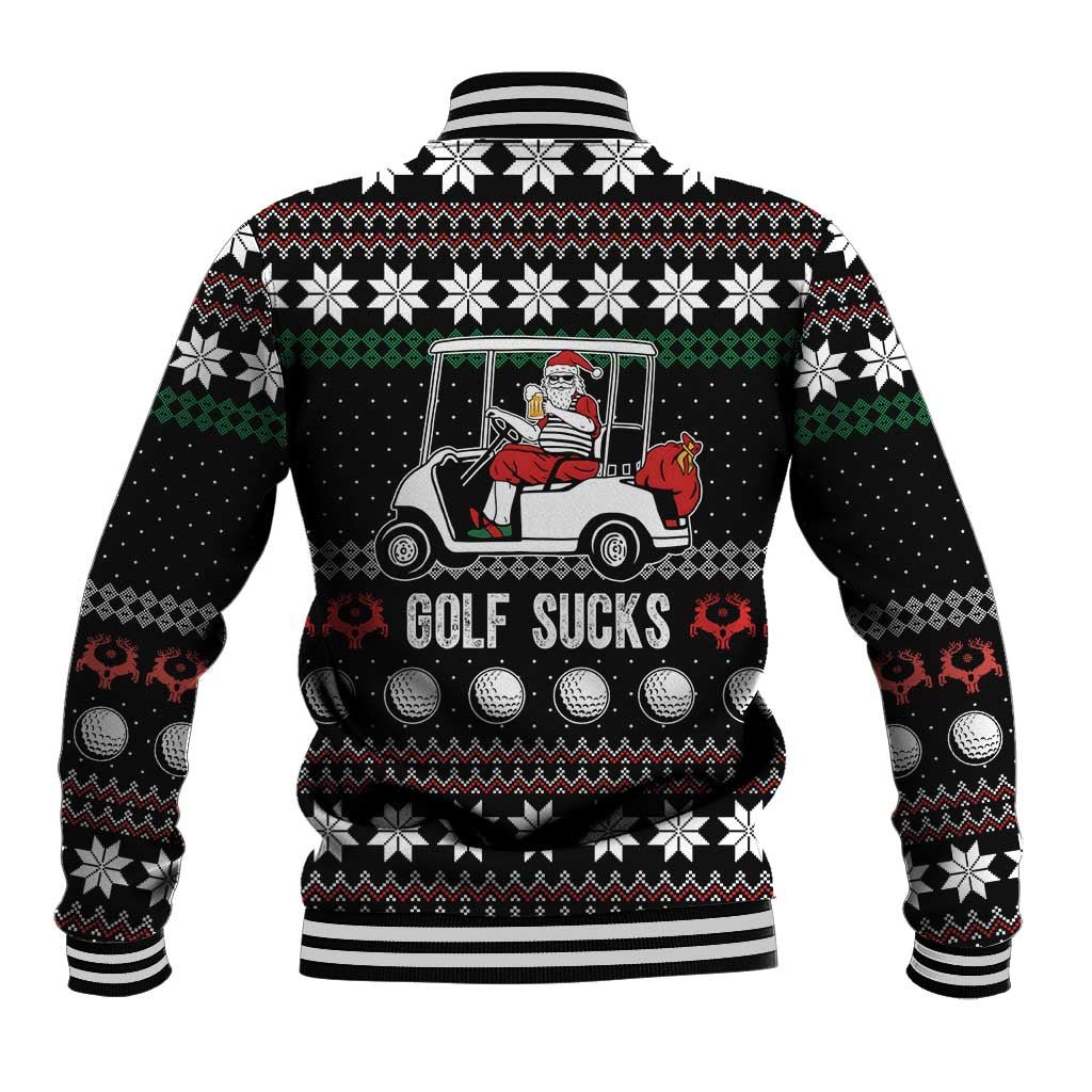 Golf Sucks Christmas Baseball Jacket Xmas Holiday Patterns - Wonder Print Shop