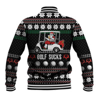 Golf Sucks Christmas Baseball Jacket Xmas Holiday Patterns - Wonder Print Shop
