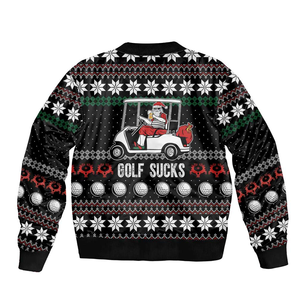 Golf Sucks Christmas Bomber Jacket Xmas Holiday Patterns - Wonder Print Shop
