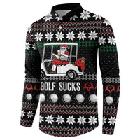 Golf Sucks Christmas Button Sweatshirt Xmas Holiday Patterns - Wonder Print Shop