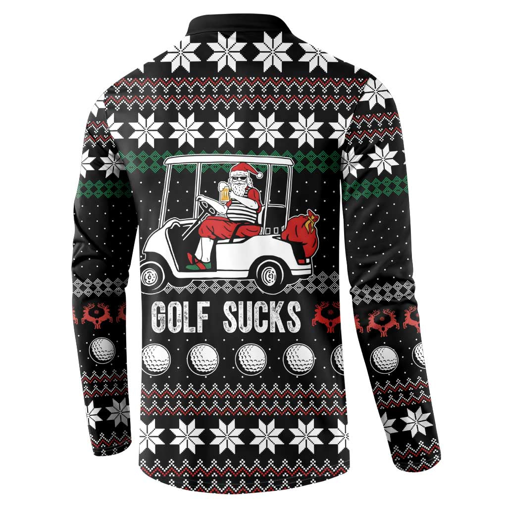 Golf Sucks Christmas Button Sweatshirt Xmas Holiday Patterns - Wonder Print Shop
