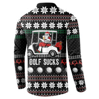 Golf Sucks Christmas Button Sweatshirt Xmas Holiday Patterns - Wonder Print Shop