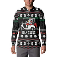 Golf Sucks Christmas Button Sweatshirt Xmas Holiday Patterns - Wonder Print Shop