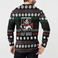 Golf Sucks Christmas Button Sweatshirt Xmas Holiday Patterns - Wonder Print Shop