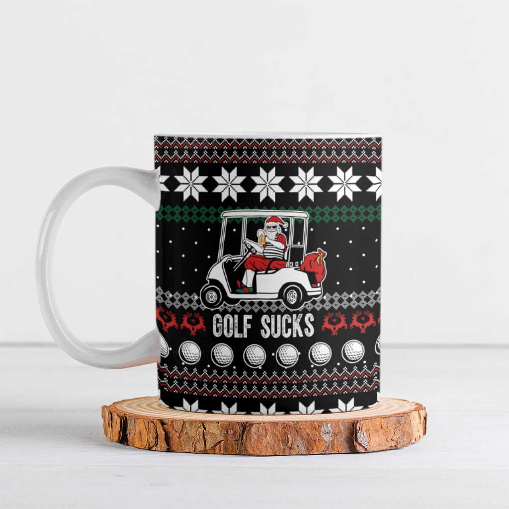 Golf Sucks Christmas Ceramic Mug Xmas Holiday Patterns - Wonder Print Shop