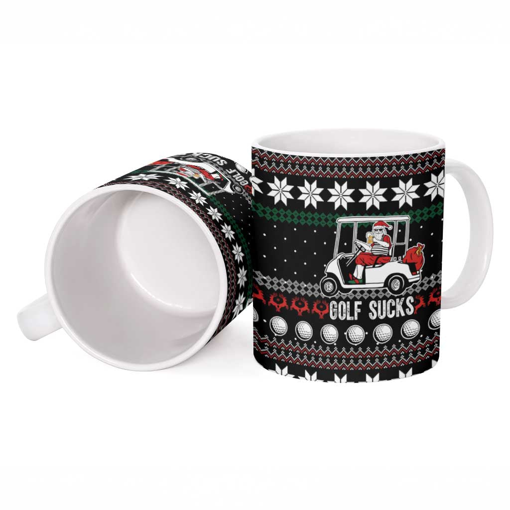Golf Sucks Christmas Ceramic Mug Xmas Holiday Patterns - Wonder Print Shop