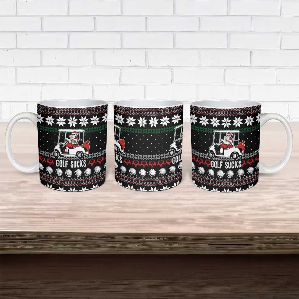 Golf Sucks Christmas Ceramic Mug Xmas Holiday Patterns - Wonder Print Shop
