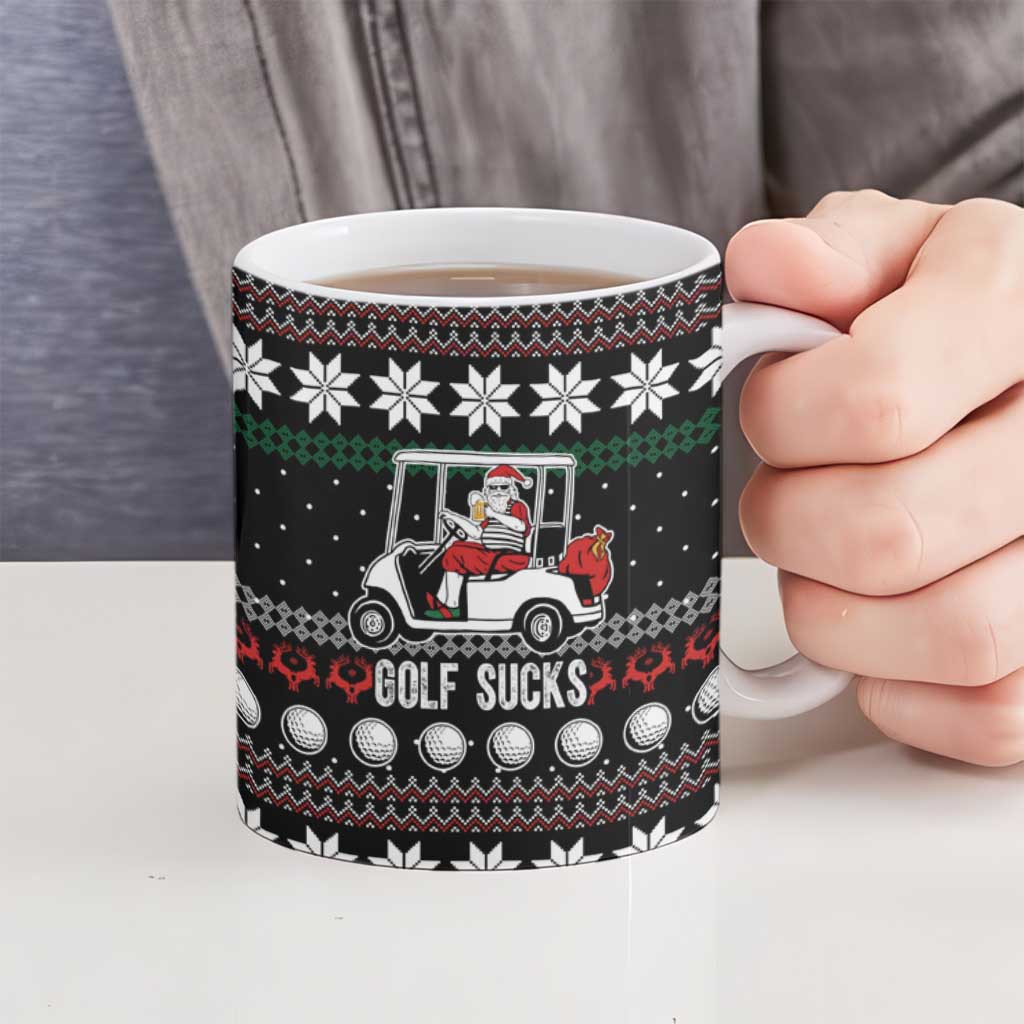 Golf Sucks Christmas Ceramic Mug Xmas Holiday Patterns - Wonder Print Shop