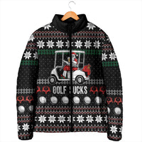 Golf Sucks Christmas Padded Jacket Xmas Holiday Patterns - Wonder Print Shop