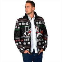 Golf Sucks Christmas Padded Jacket Xmas Holiday Patterns - Wonder Print Shop