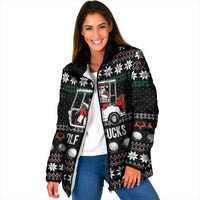 Golf Sucks Christmas Padded Jacket Xmas Holiday Patterns - Wonder Print Shop