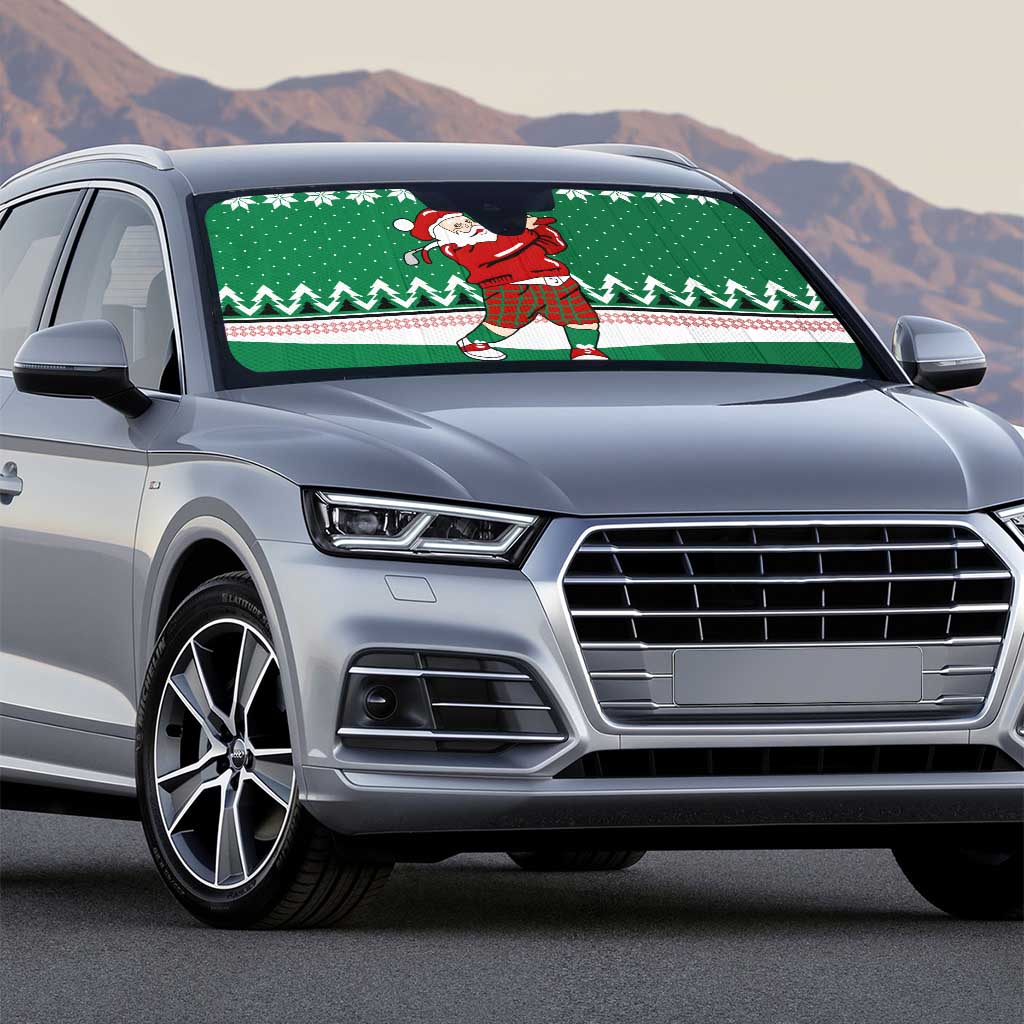Golfer Santa Christmas Auto Sun Shade Xmas Holiday Patterns - Wonder Print Shop