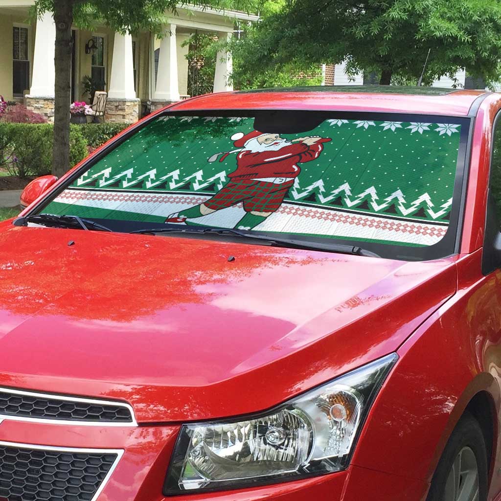 Golfer Santa Christmas Auto Sun Shade Xmas Holiday Patterns - Wonder Print Shop