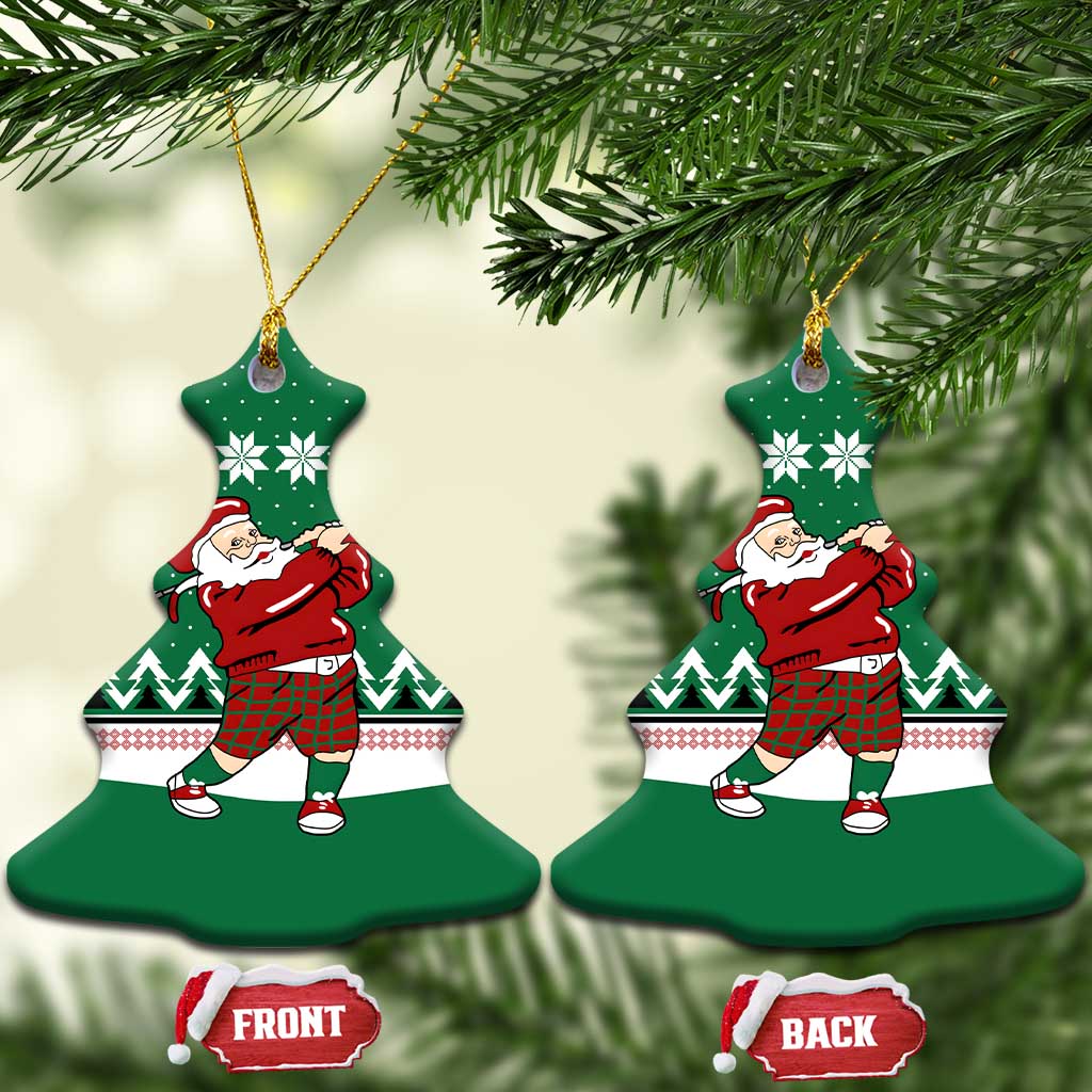 Golfer Santa Christmas Ceramic Ornament Xmas Holiday Patterns - Wonder Print Shop