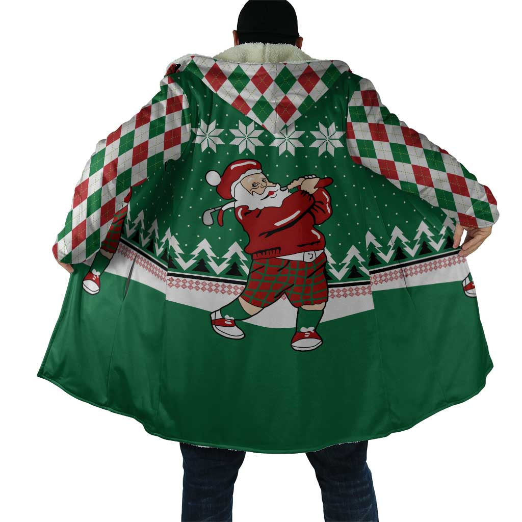 Golfer Santa Christmas Cloak Xmas Holiday Patterns - Wonder Print Shop