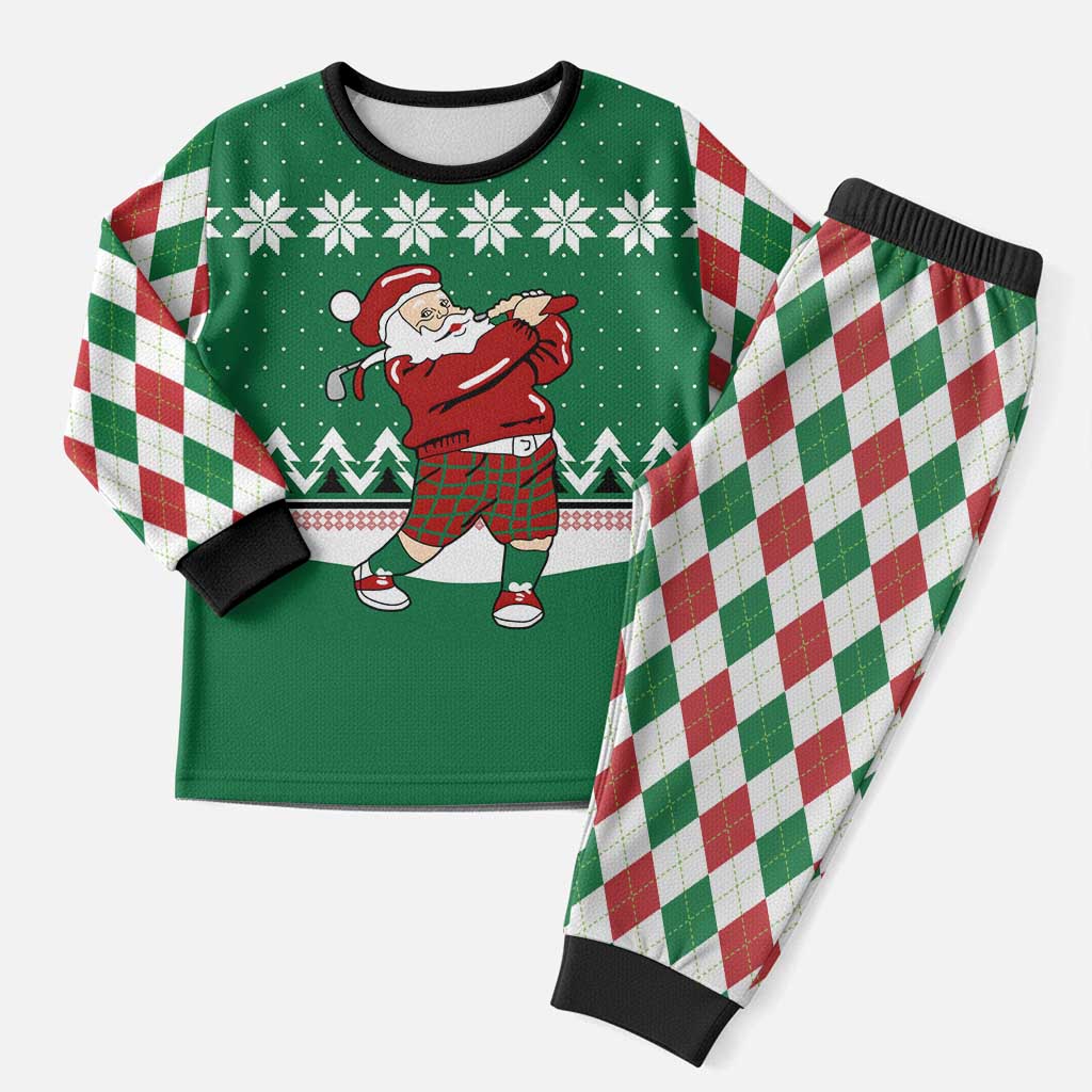 Golfer Santa Christmas Pajama Set Xmas Holiday Patterns - Wonder Print Shop
