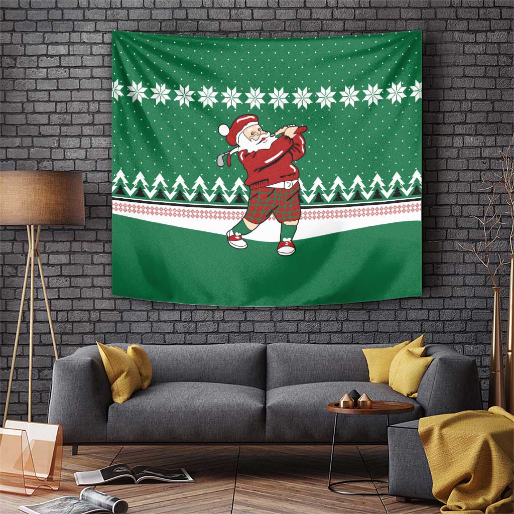 Golfer Santa Christmas Tapestry Xmas Holiday Patterns - Wonder Print Shop