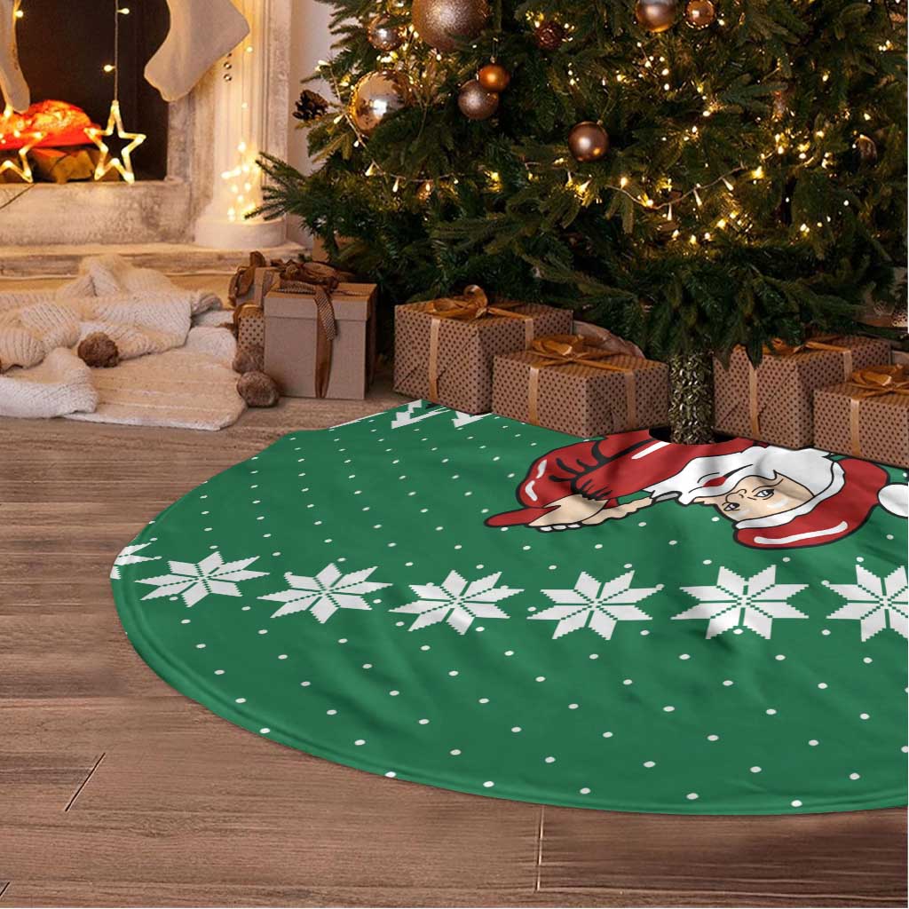 Golfer Santa Christmas Tree Skirt Xmas Holiday Patterns - Wonder Print Shop