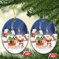 Labrador Retriever Santa Sled Christmas Ceramic Ornament Funny Xmas Holiday Patterns - Wonder Print Shop