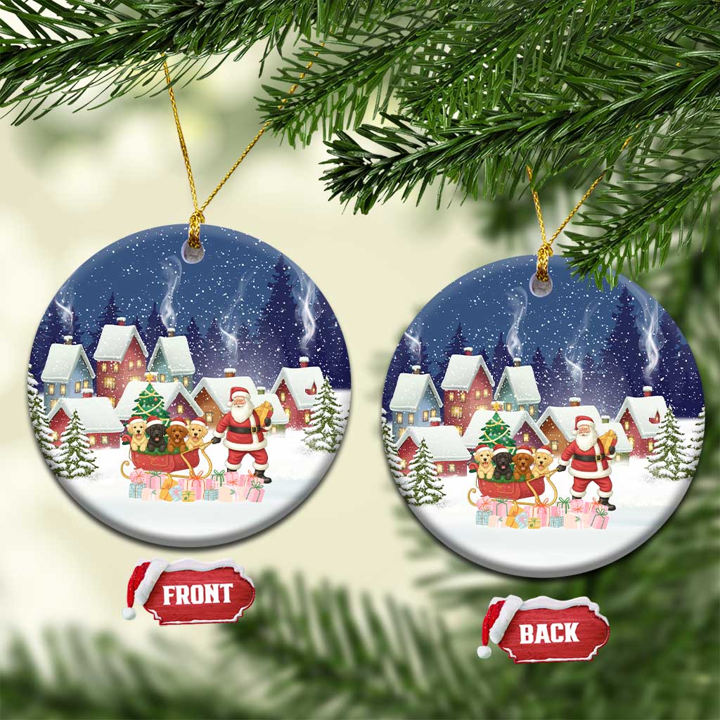 Labrador Retriever Santa Sled Christmas Ceramic Ornament Funny Xmas Holiday Patterns - Wonder Print Shop