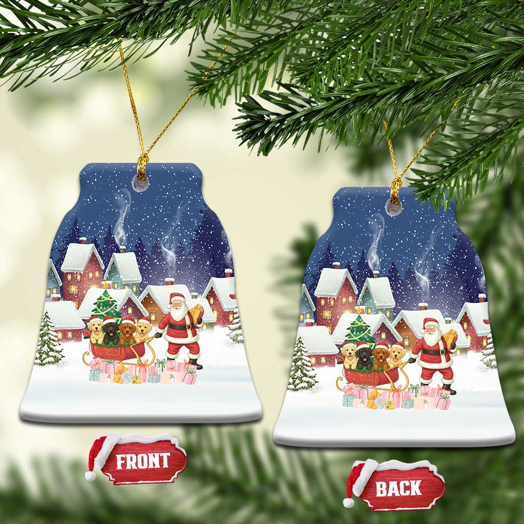 Labrador Retriever Santa Sled Christmas Ceramic Ornament Funny Xmas Holiday Patterns - Wonder Print Shop