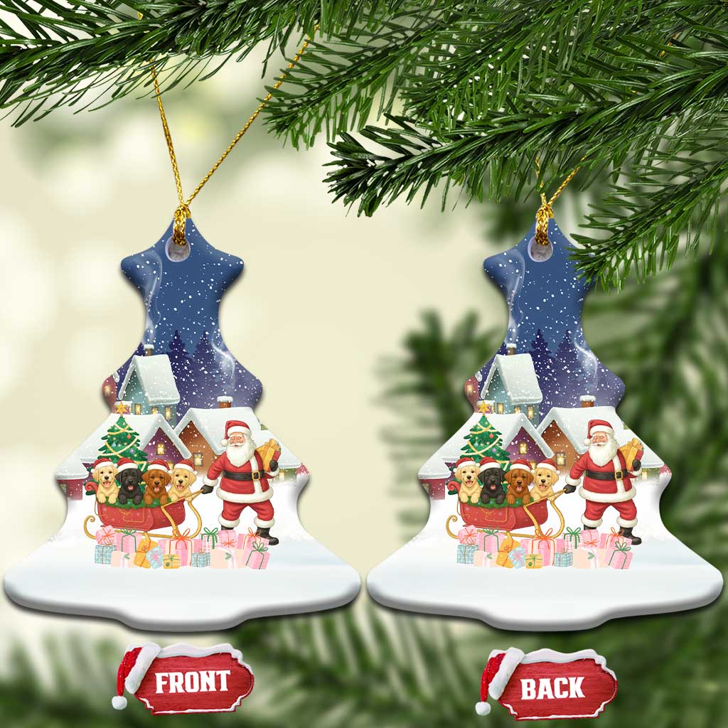 Labrador Retriever Santa Sled Christmas Ceramic Ornament Funny Xmas Holiday Patterns - Wonder Print Shop