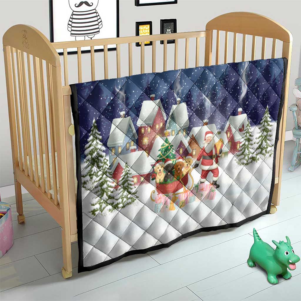 Labrador Retriever Santa Sled Christmas Quilt Funny Xmas Holiday Patterns - Wonder Print Shop