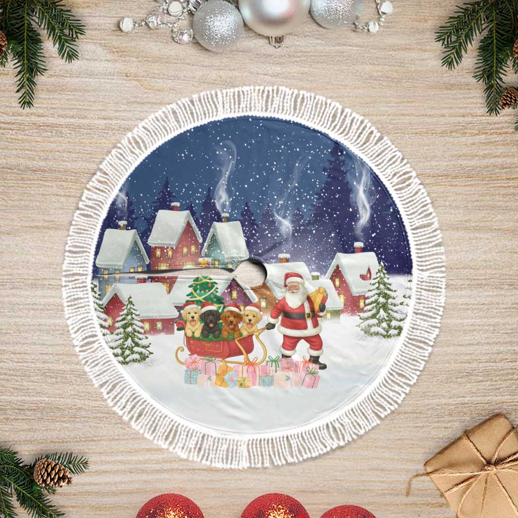 Labrador Retriever Santa Sled Christmas Tree Skirt Funny Xmas Holiday Patterns - Wonder Print Shop
