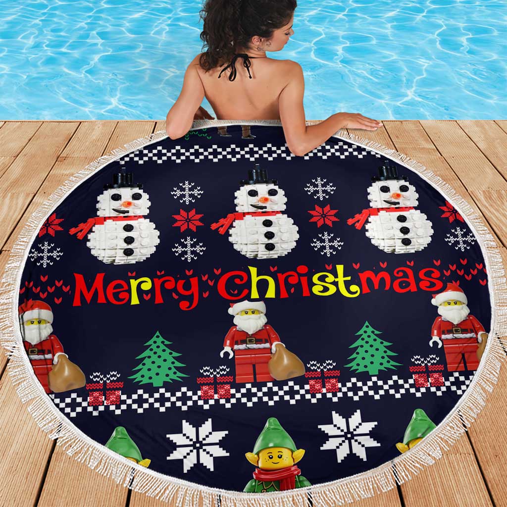 Lego Awesome Christmas Beach Blanket Funny Xmas Holiday Patterns - Wonder Print Shop