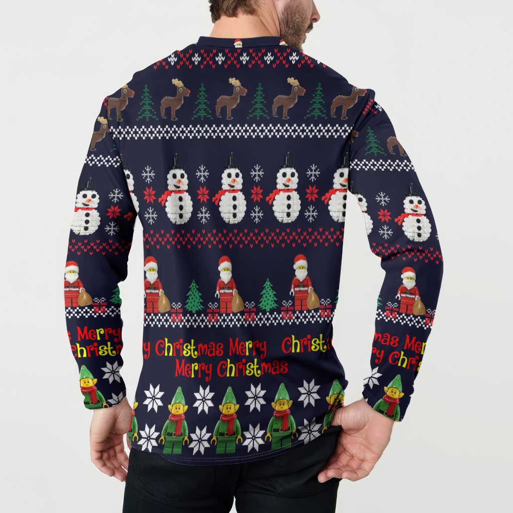Lego Awesome Christmas Button Sweatshirt Funny Xmas Holiday Patterns - Wonder Print Shop