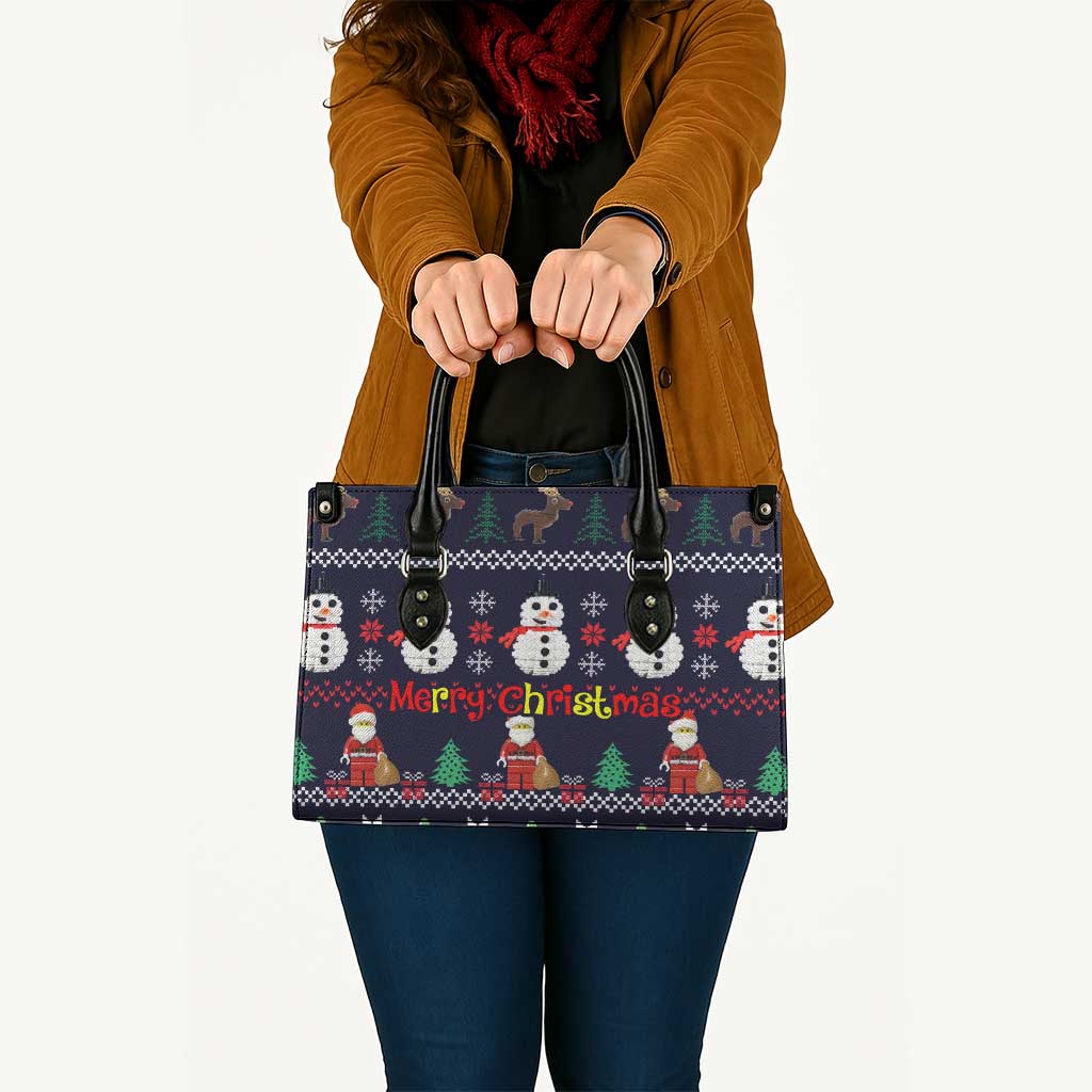 Lego Awesome Christmas Leather Bag Funny Xmas Holiday Patterns - Wonder Print Shop