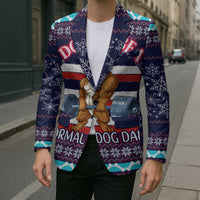 Don't Be A Normal Dog Dad Christmas Blazer Funny Xmas Holiday Patterns - Wonder Print Shop