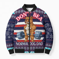 Don't Be A Normal Dog Dad Christmas Bomber Puffer Jacket Funny Xmas Holiday Patterns - Wonder Print Shop