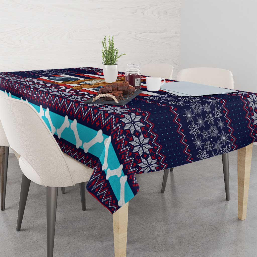 Don't Be A Normal Dog Dad Christmas Tablecloth Funny Xmas Holiday Patterns - Wonder Print Shop