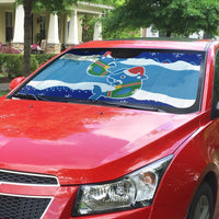 Dolphin Couple Christmas Auto Sun Shade Funny Xmas Holiday Patterns - Wonder Print Shop