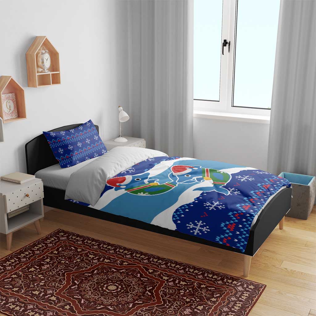 Dolphin Couple Christmas Bedding Set Funny Xmas Holiday Patterns - Wonder Print Shop