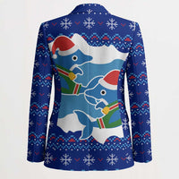 Dolphin Couple Christmas Blazer Funny Xmas Holiday Patterns - Wonder Print Shop