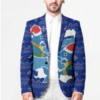 Dolphin Couple Christmas Blazer Funny Xmas Holiday Patterns - Wonder Print Shop