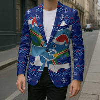 Dolphin Couple Christmas Blazer Funny Xmas Holiday Patterns - Wonder Print Shop