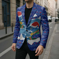 Dolphin Couple Christmas Blazer Funny Xmas Holiday Patterns - Wonder Print Shop