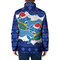 Dolphin Couple Christmas Padded Jacket Funny Xmas Holiday Patterns - Wonder Print Shop