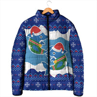 Dolphin Couple Christmas Padded Jacket Funny Xmas Holiday Patterns - Wonder Print Shop