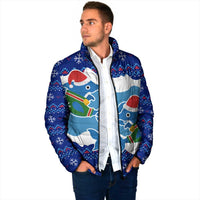 Dolphin Couple Christmas Padded Jacket Funny Xmas Holiday Patterns - Wonder Print Shop